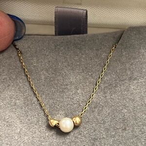 Gold bead necklace 18.5 in chain